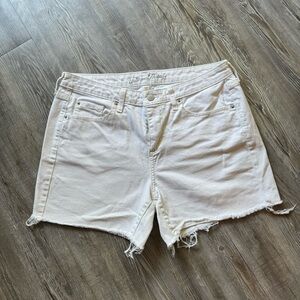 White boyfriend shorts
